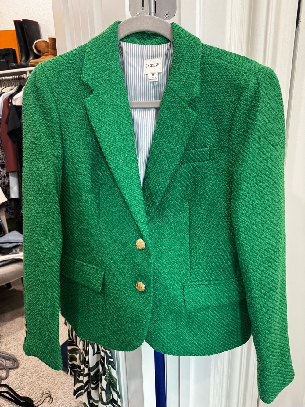 J. Crew Women's Green Textured Blazer